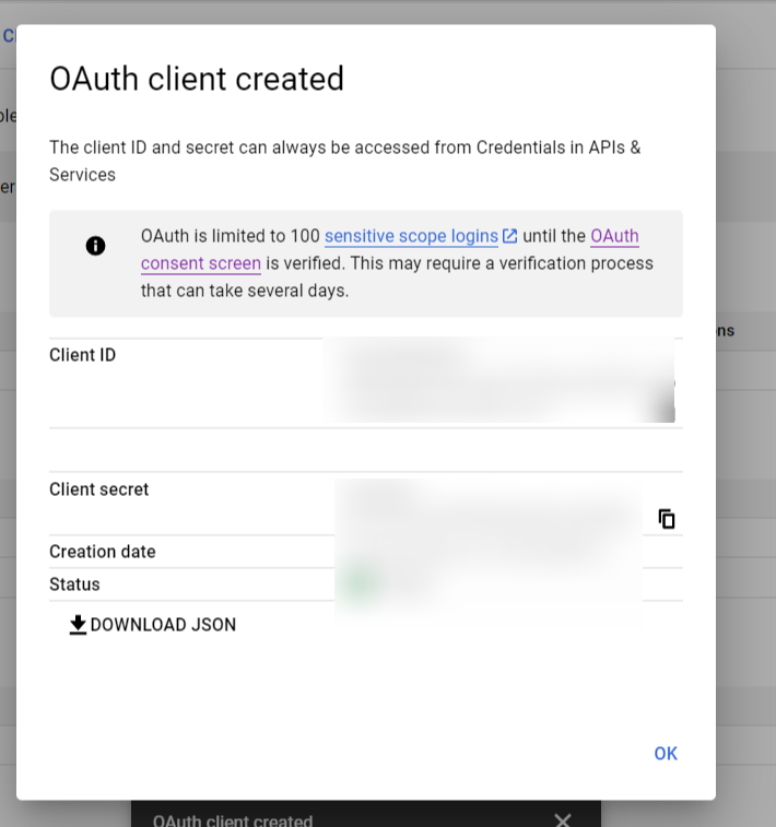 Credentials – APIs and services – My Project 84820 – Google Cloud console