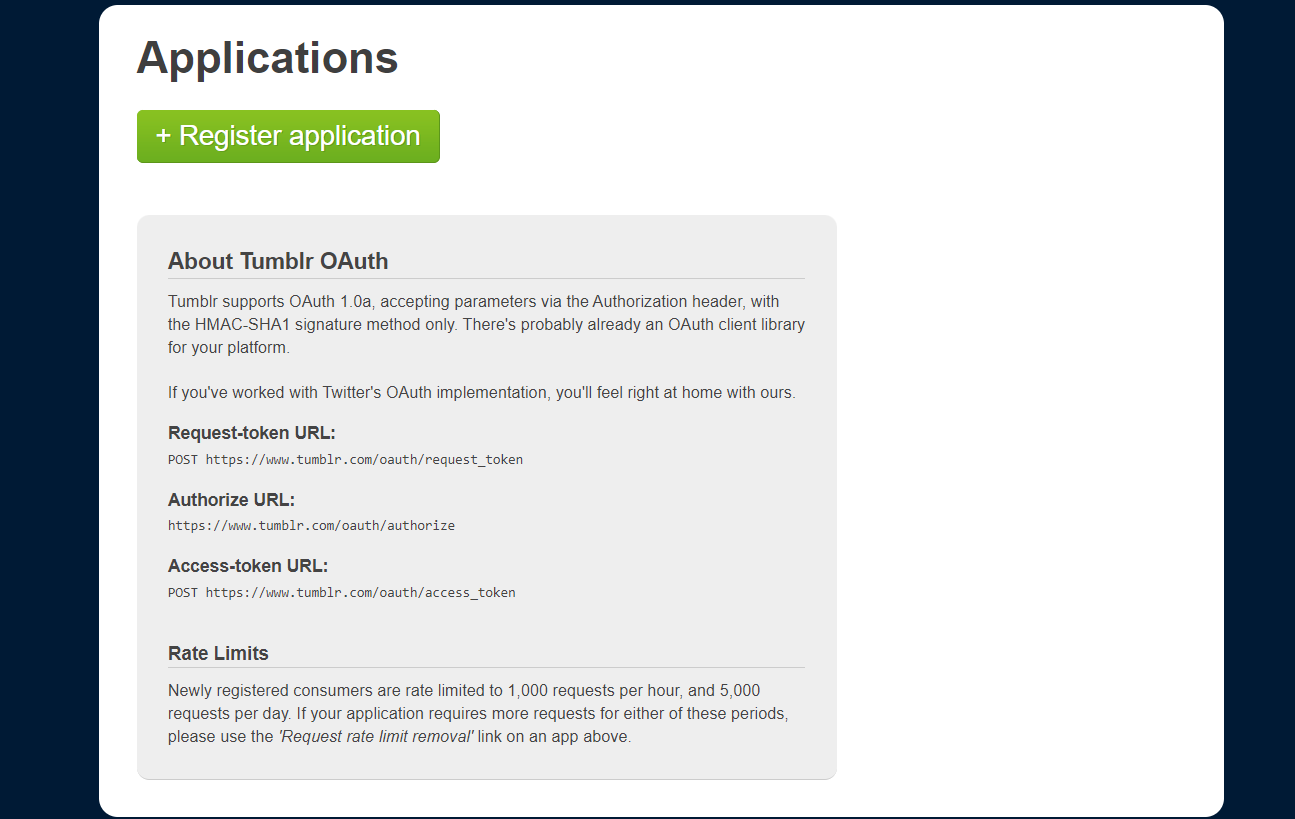 Use tumblr's signup form to login